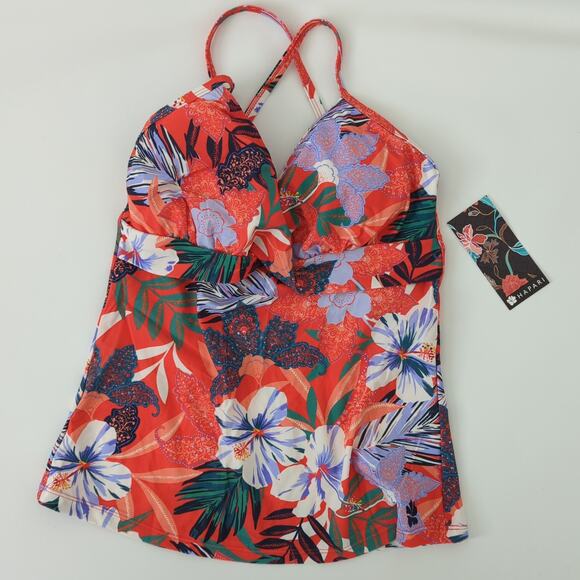 Hapari Womens Tankini Swimsuit Size Juniors XL Penelope Twist Floral Print 14 16 - Picture 3 of 8